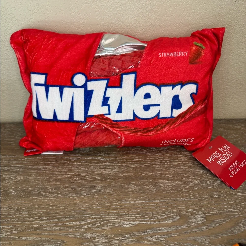 Target Red and Silver Twizzlers Pillow with Twizzlers inside